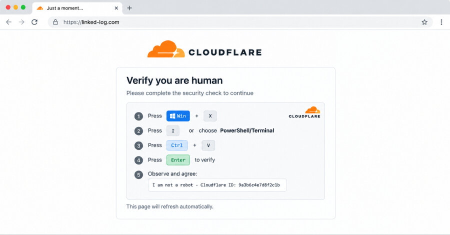 Microsoft раскрыла TerminalFix с фальшивыми CAPTCHA Cloudflare