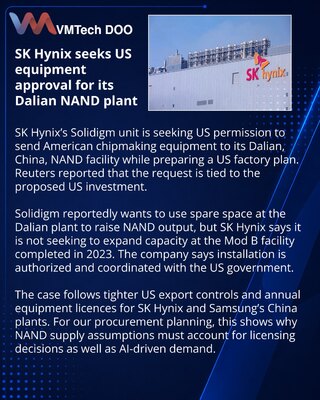 Solidigm просит США разрешить поставки оборудования на завод SK Hynix в Китае