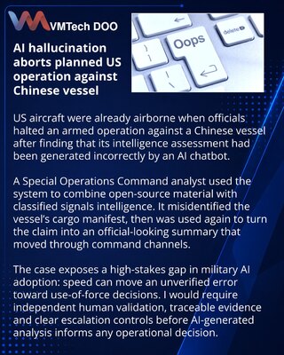 AI error prompts last-minute halt to US operation against Chinese vessel