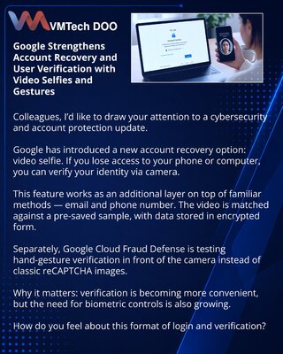 Google Strengthens Account Recovery and User Verification with Video Selfies and Gestures