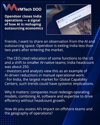 Opendoor closes India operations — a signal of how AI is reshaping outsourcing economics