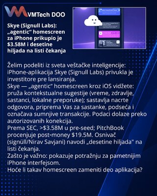 Skye (Signull Labs): 'Agentic' iPhone homescreen raised $3.58M, tens of thousands on waitlist