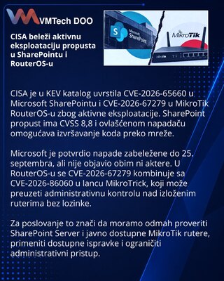 CISA adds exploited SharePoint and MikroTik flaws to KEV