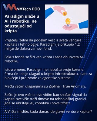 Paradigm ulaže u AI i robotiku, ne odustajući od kripta
