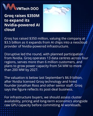 Groq secures $350M for Nvidia-based inference cloud expansion