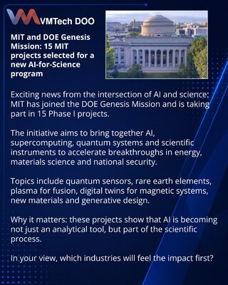 MIT i DOE Genesis Mission: 15 projekata MIT dobilo podršku u novom AI-naučnom programu
