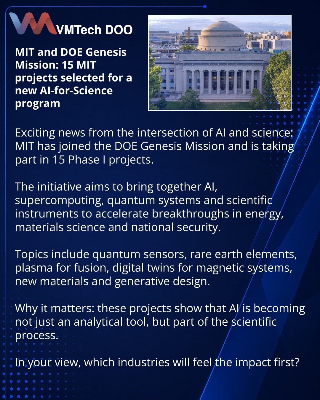 MIT и DOE Genesis Mission: 15 проектов MIT получили поддержку в новой AI-научной программе