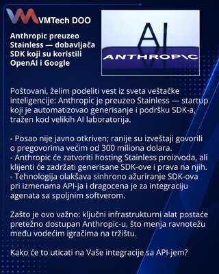Anthropic купила Stainless — поставщика SDK, которым пользовались OpenAI и Google