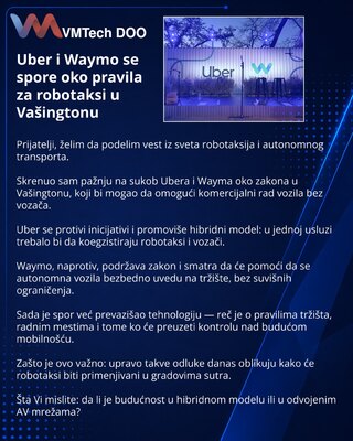 Uber i Waymo se spore oko pravila za robotaksi u Vašingtonu