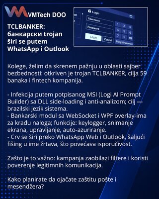 TCLBANKER: банковский троян распространяется через WhatsApp и Outlook