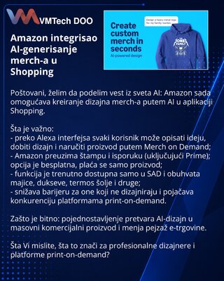 Amazon integrisao AI-generisanje merch-a u Shopping