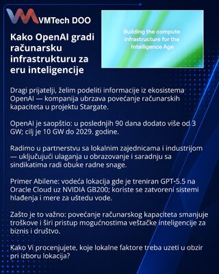 Kako OpenAI gradi računarsku infrastrukturu za eru inteligencije