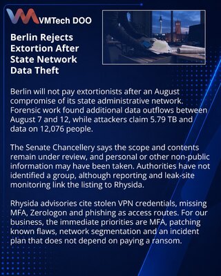 Berlin rejects extortion demand after state network breach