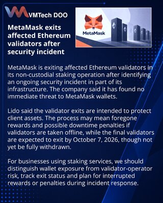 MetaMask pokreće izlazak pogođenih Ethereum validatora