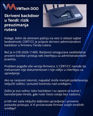 Hidden backdoor in Tenda: router takeover risk