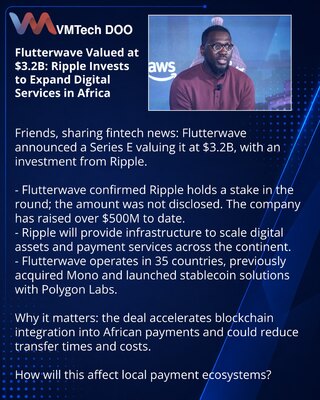 Flutterwave vrednovan na 3,2 mlrd USD: Ripple ulaže u širenje digitalnih usluga u Africi