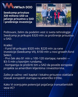 Seedcamp привлёк $320 млн для усиления присутствия в США и расширения инвестиций