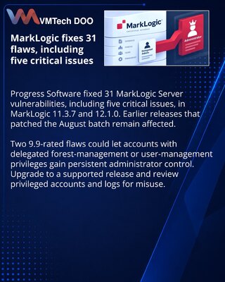 Progress закрыла 31 уязвимость в MarkLogic Server