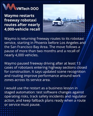 Waymo возобновляет движение роботакси по шоссе после обновления ПО