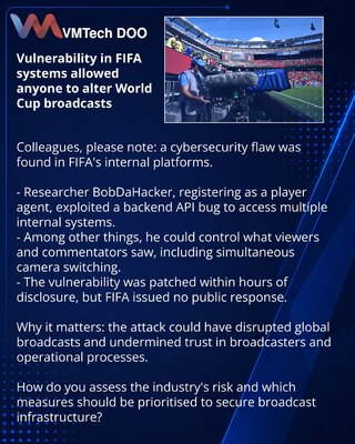 Ranljivost u sistemu FIFA omogućavala menjanje TV prenosa utakmica Svetskog prvenstva