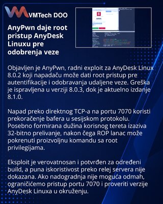 Objavljen AnyPwn exploit za AnyDesk Linux sa root pristupom