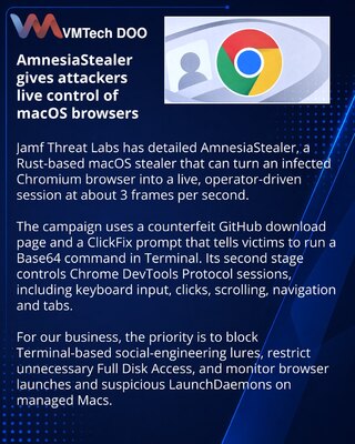 AmnesiaStealer захватывает активные Chromium-сессии на macOS