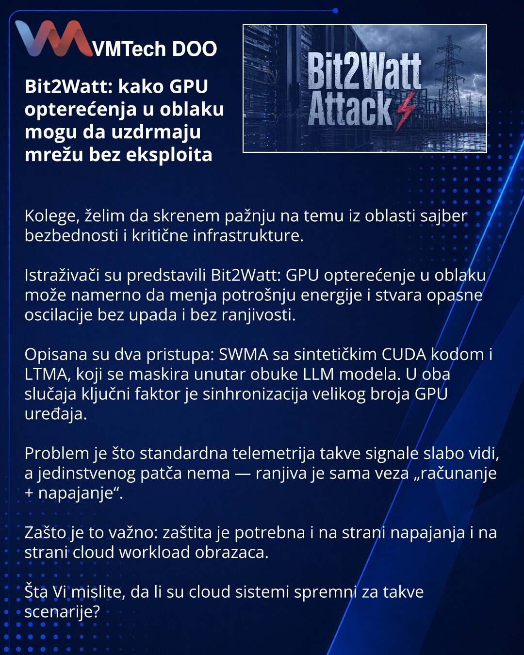 Bit2Watt: как обычные GPU-нагрузки в облаке могут раскачать энергосеть без эксплойта