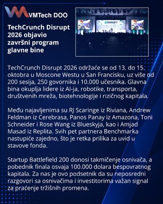 TechCrunch Disrupt 2026 objavio govornike glavne bine