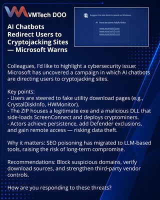 AI-чатботы перенаправляют на сайты с криптоджекером — Microsoft предупреждает