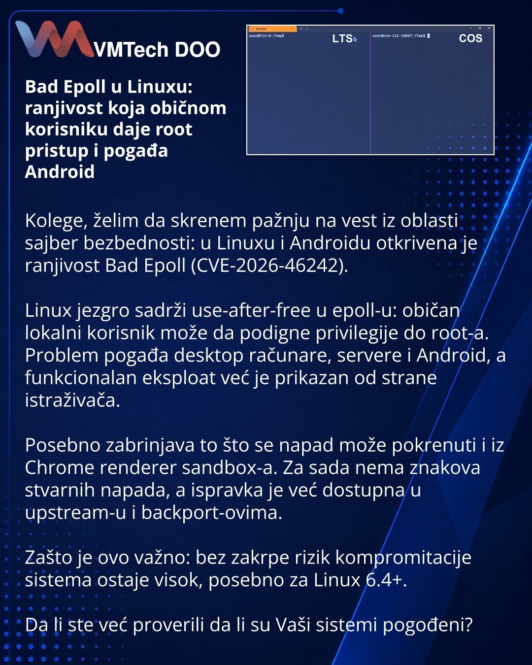 Bad Epoll u Linuxu: ranjivost koja običnom korisniku daje root pristup i pogađa Android