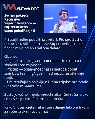 Socher launches Recursive Superintelligence — Objective: recursive AI self-improvement