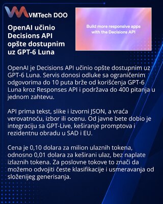 OpenAI launches general availability of Decisions API