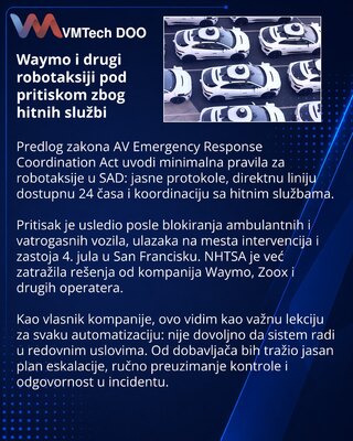 В США предложили правила экстренного реагирования для Waymo и других операторов роботакси