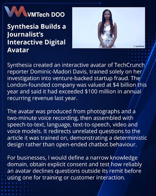 Synthesia создала интерактивного цифрового двойника журналистки TechCrunch