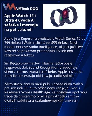 Apple Watch Series 12 and Ultra 4 add Audio Intelligence