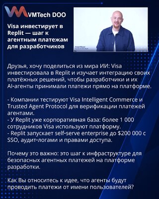 Visa ulaže u Replit — korak ka plaćanjima agenata za programere