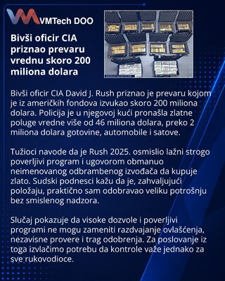 Bivši oficir CIA priznao prevaru sa lažnim tajnim programom