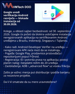 Google Introduces Android Developer Verification — Installation Blocks from 30 Sept 2026