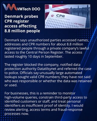 Дания расследует доступ к данным 8,8 млн человек через аккаунт компании