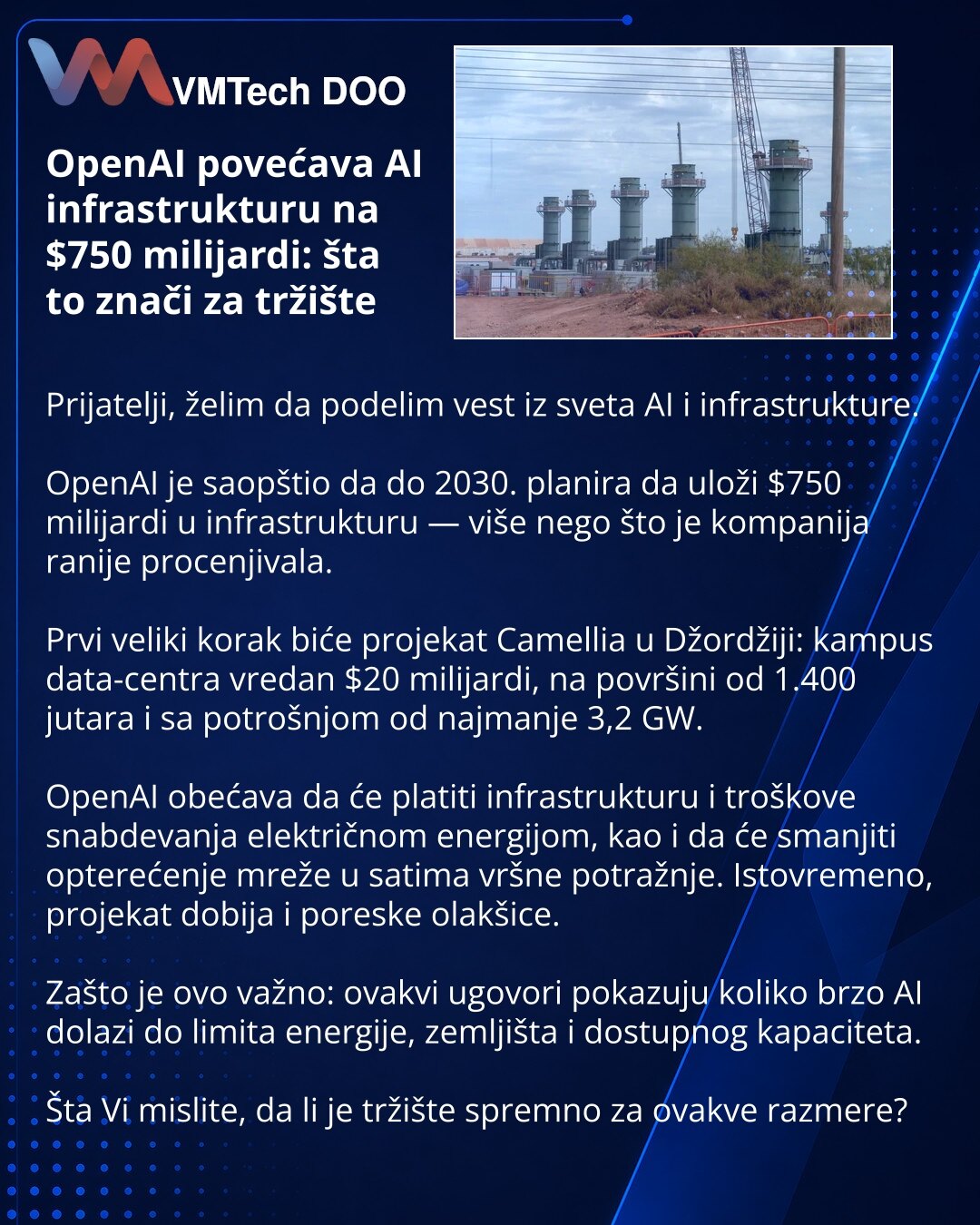 OpenAI povećava AI infrastrukturu na $750 milijardi: šta to znači za tržište