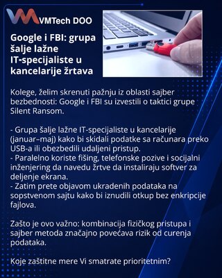 Google и ФБР: группировка отправляет фейковых IT‑специалистов в офисы жертв