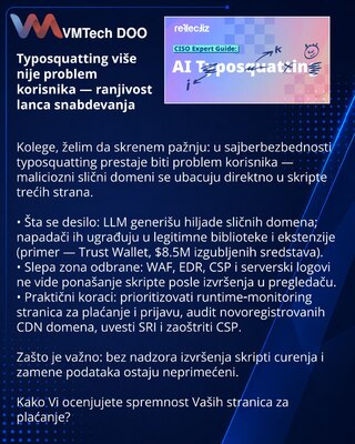Typosquatting više nije problem korisnika — ranjivost lanca snabdevanja
