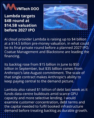 Lambda готовит раунд до $4 млрд перед IPO в 2027 году