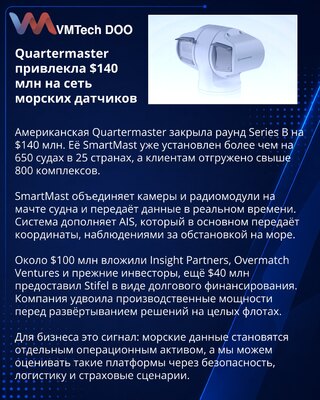 Quartermaster привлекла $140 млн на сеть морского мониторинга