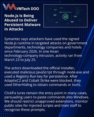 Symantec Tracks Node.js Runtime Abuse in Targeted Malware Campaigns