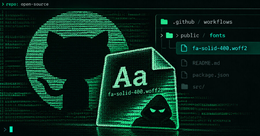 GhostAction спрятала стилер в шрифте в 94 репозиториях GitHub