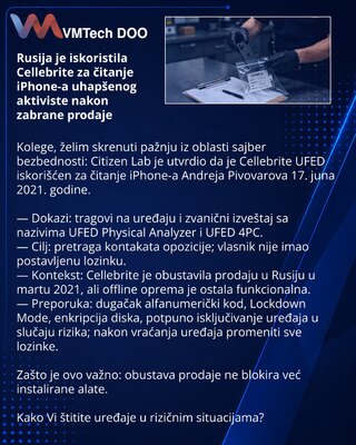 Rusija je iskoristila Cellebrite za čitanje iPhone-a uhapšenog aktiviste nakon zabrane prodaje