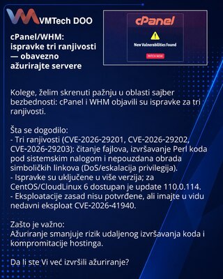 cPanel/WHM: исправления трёх уязвимостей — обязательно обновить серверы