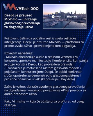 DeepL приобрела Mixhalo — ускорение голосного перевода для живых мероприятий