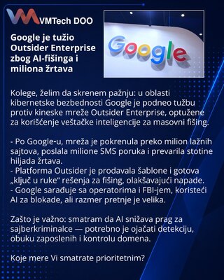 Google подал иск против Outsider Enterprise за ИИ‑фишинг и миллионы жертв